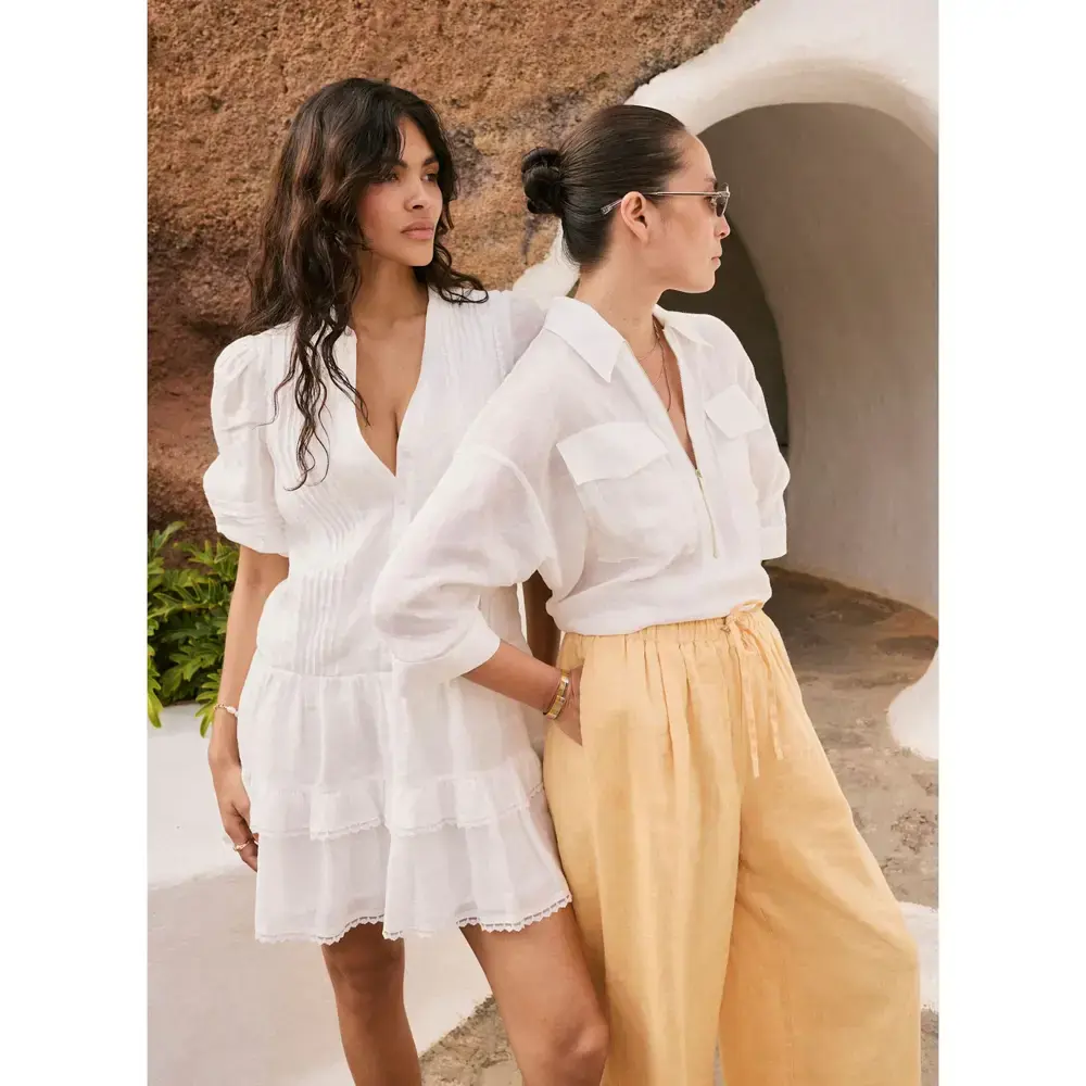Mint Velvet White Ramie Mini Dress